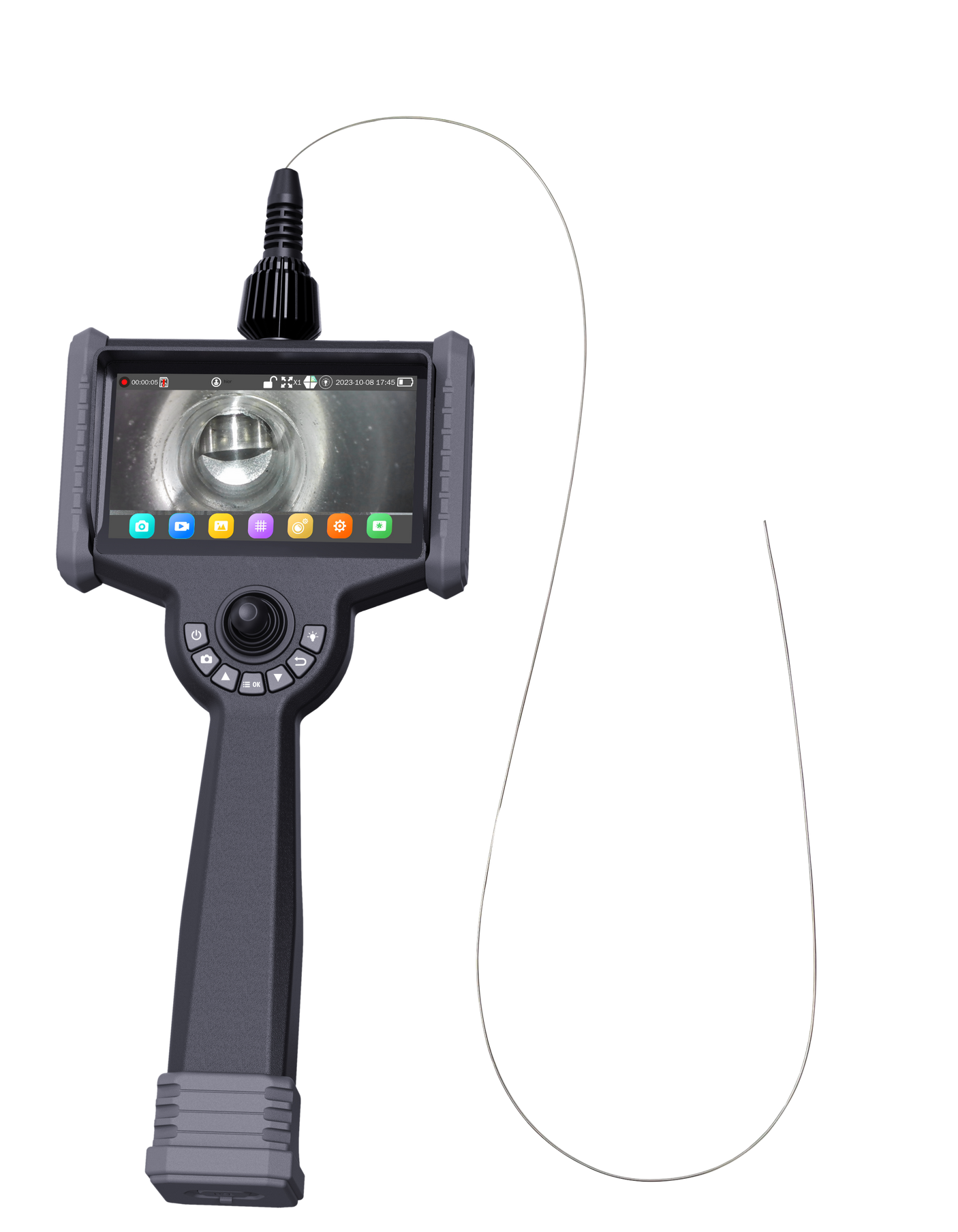 Vividia VP-2-1810 1815 Flexible 1.8mm / 0.071" Diameter 1.5 Meter Long Video Borescope Videoscope Inspection Camera with 6" Touchscreen LCD Monitor