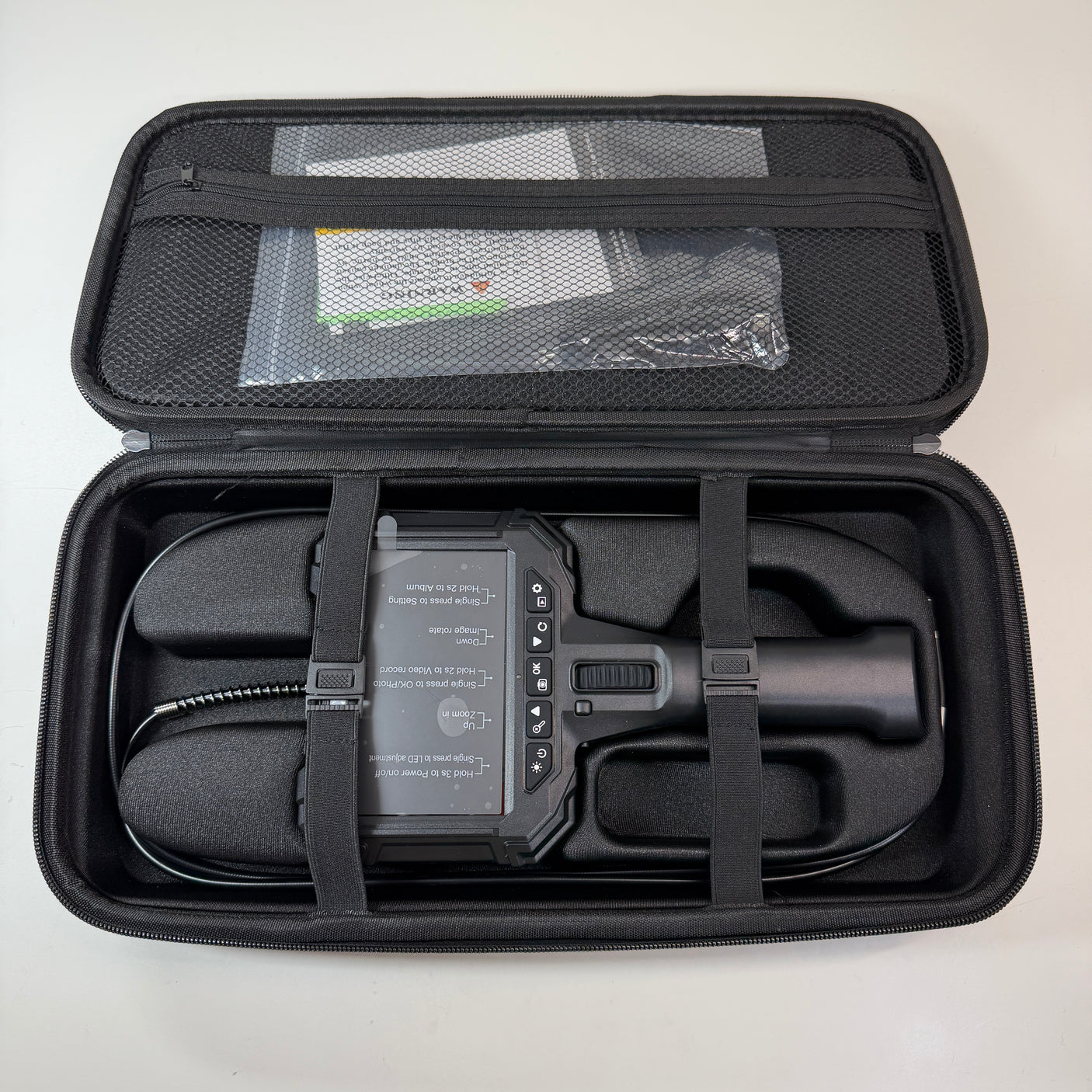 Vividia VA-2950A Two-Way Articulating Borescope 2.9mm/0.12in Slim Probe 5" Industrial Borescope Inspection Camera