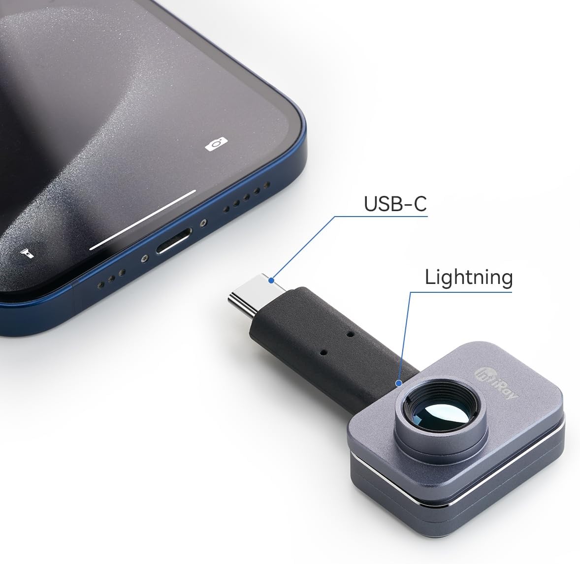 USB-C Adapter Designed for P2 Pro T2 Pro T2S iOS Version Thermal Cameras for iPhone 15 16 and iPads with USB-C port