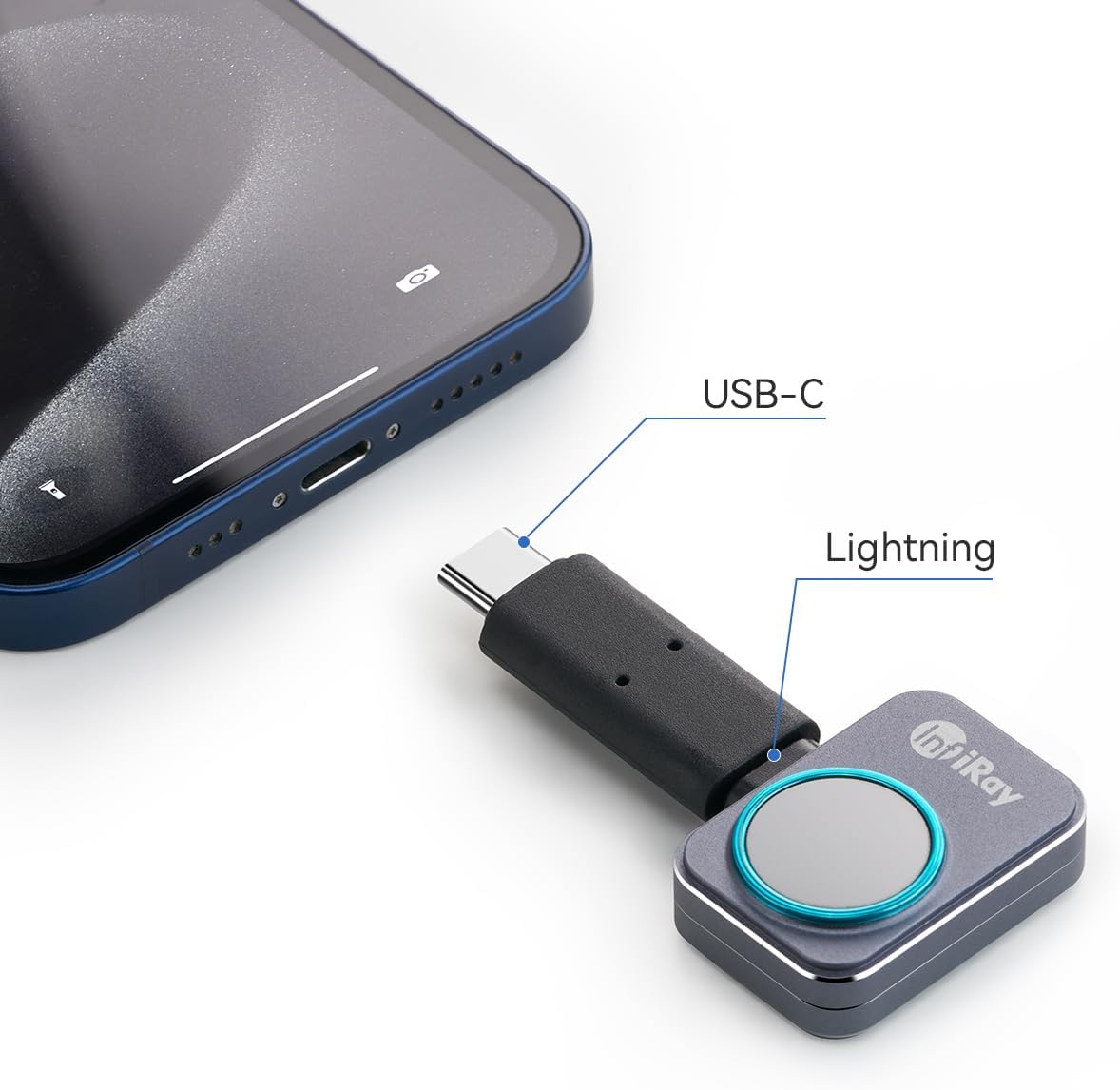 USB-C Adapter Designed for P2 Pro T2 Pro T2S iOS Version Thermal Cameras for iPhone 15 16 and iPads with USB-C port