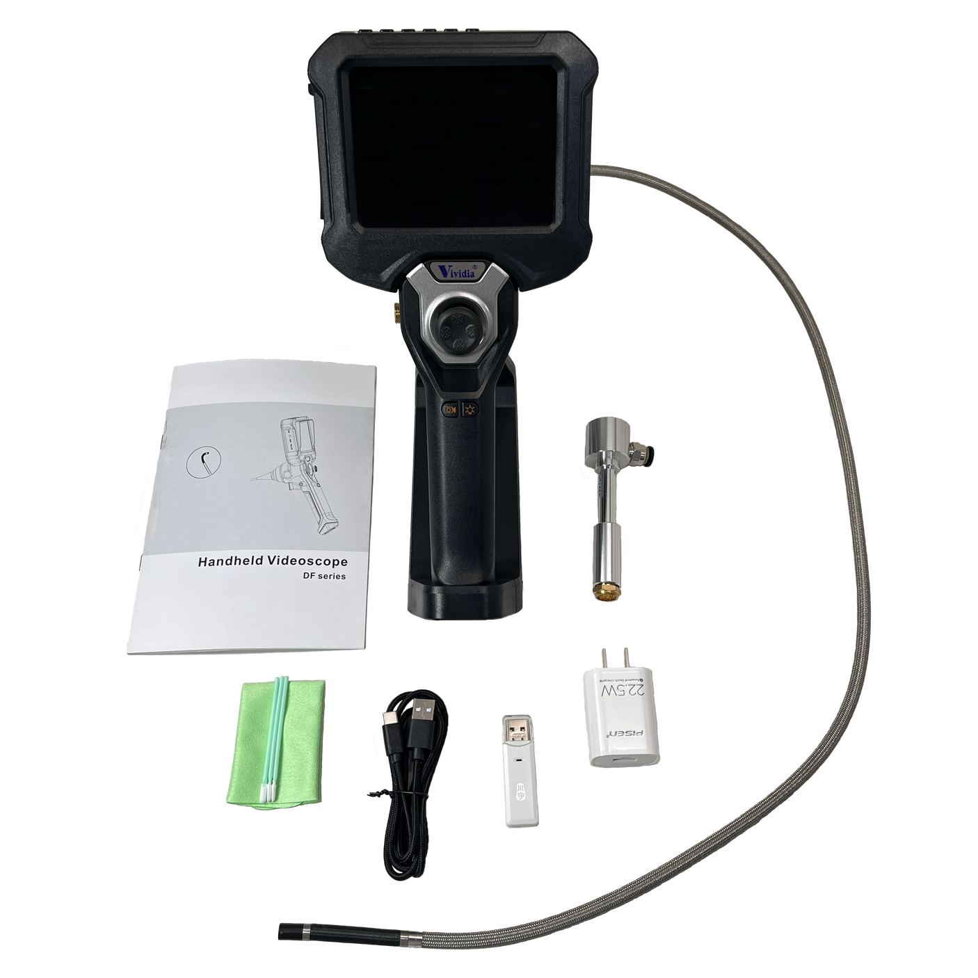Vividia CF-7510HT Flexible High Temperature Joystick Articulating Inspection Camera Borescope Videoscope with 7.5mm (0.295") Diameter 1.0m Long Waterproof Probe and Air Cooling Channe