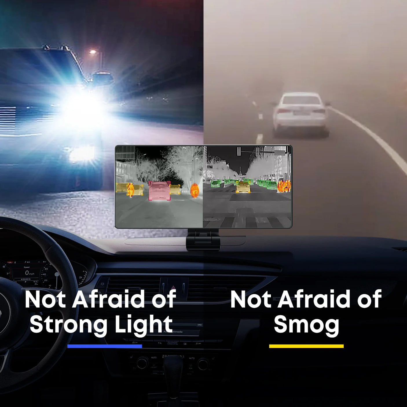 Thermal Master NV300 MAX, Detect Life, 328 Yards Anti-Collision Automotive Thermal Night Vision System Dashcam