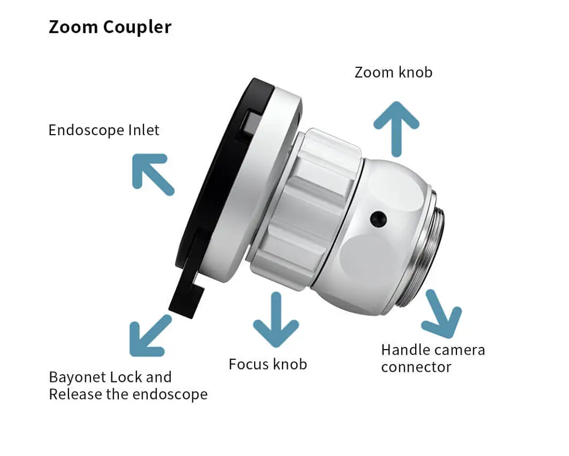 Vividia C-F1435 C-mount Eyepiece Camera Coupler Adapter Optical Zoom Manual Focusable for Fiberscopes Endoscopes