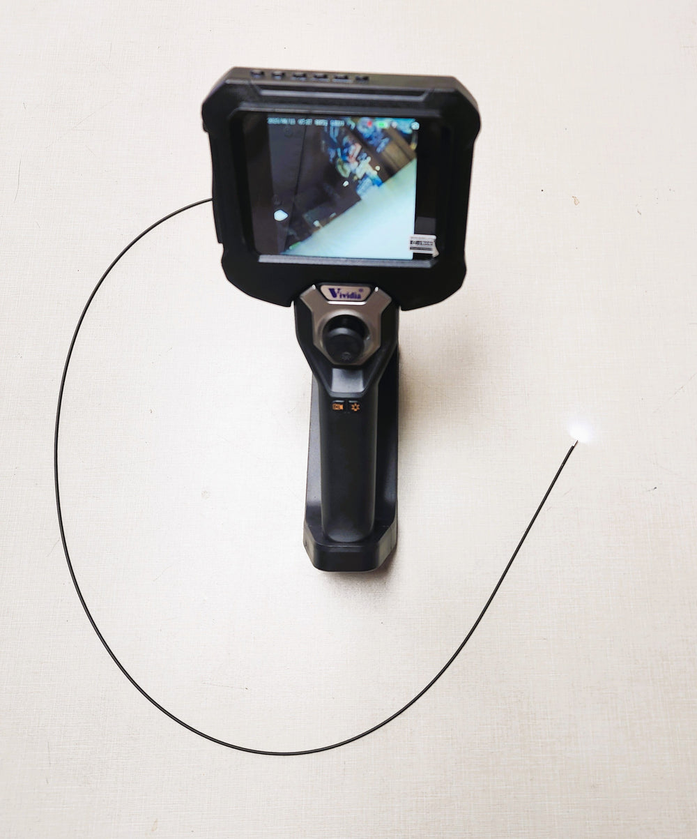 Vividia CF-2011 Flexible Joystick Articulation Video Borescope 2mm Diameter 1.1m Long 5" Monitor