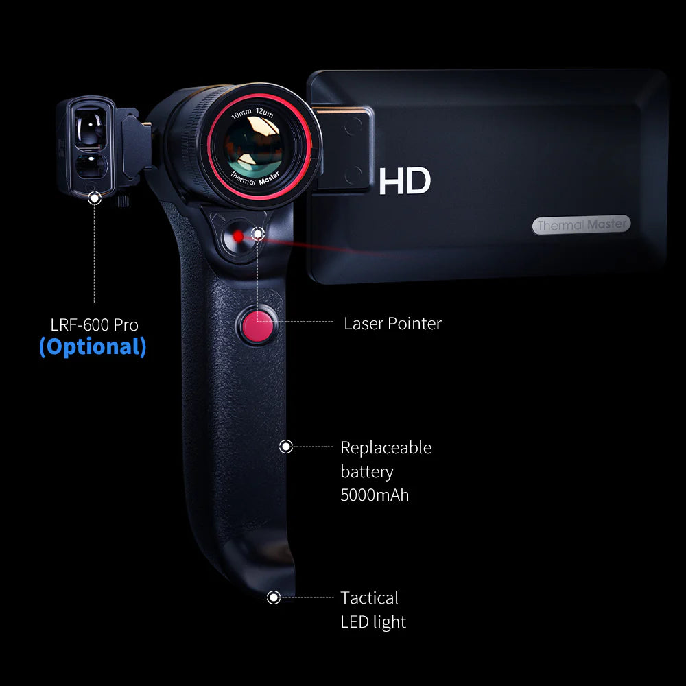 DV2 Handheld Thermal Monocular Camera 5" Touchscreen 1100 Yard Detection with X³ to 512*384 IR resolution