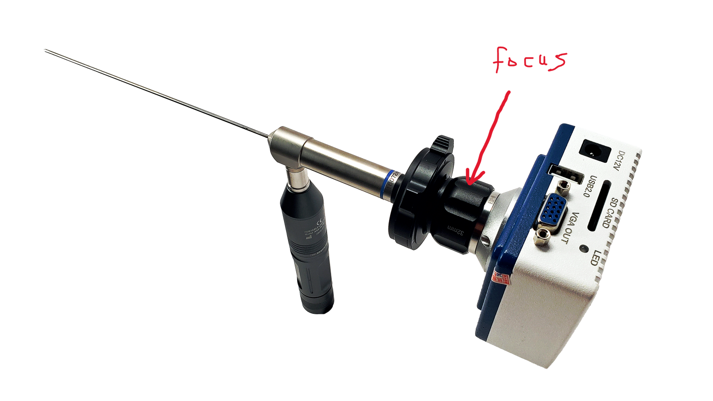 Vividia C-mount Eyepiece Camera Coupler Adapter Manual Focusable for Fiberscopes Endoscopes