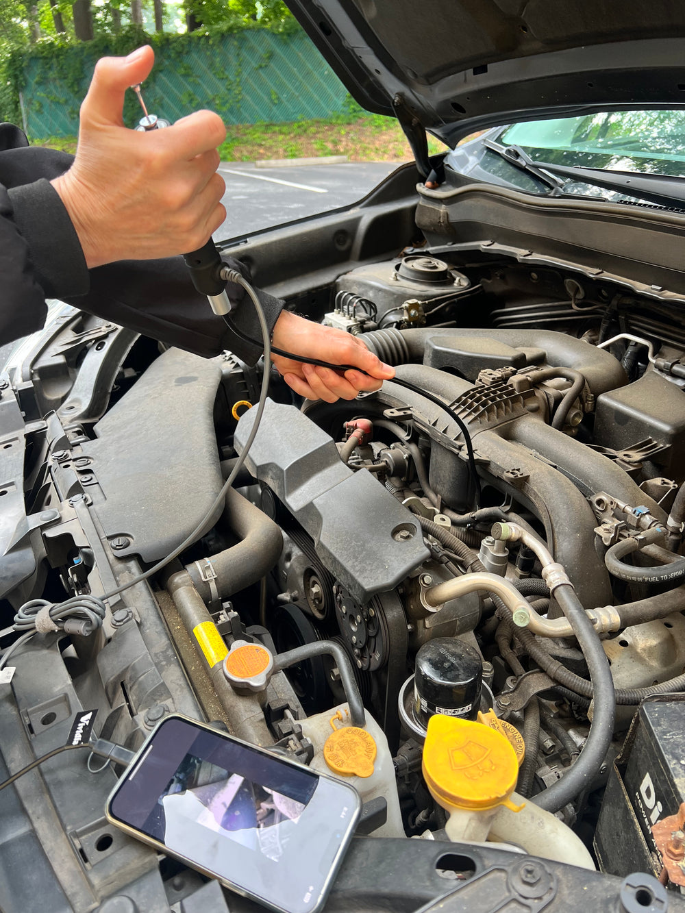 Vividia VA-D6560U USB Semi-Rigid Borescope Endoscope with Dual Camera and 180 Degree Articulating 6.5mm Diameter 60cm Long Probe and LED Lights