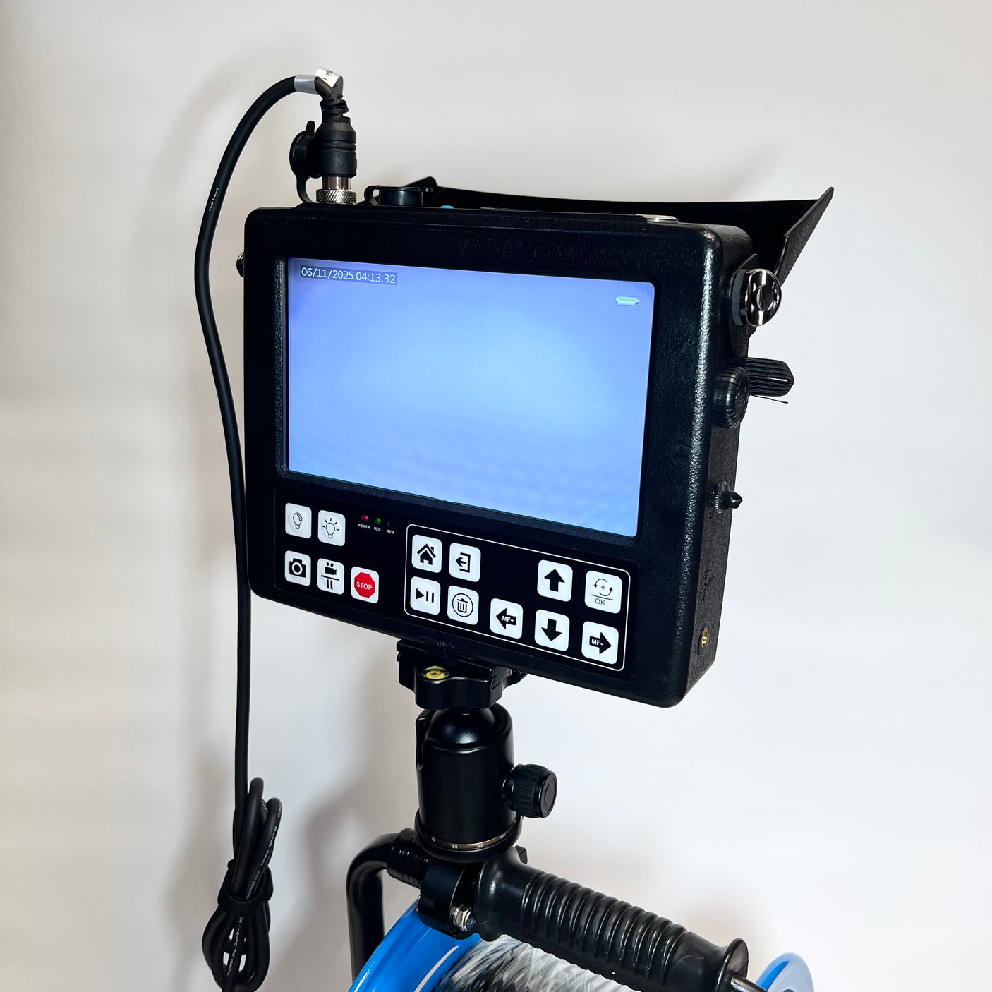 Vividia DV8-50PT-20 or 50 or 100 Professional Portable Underwater Pan-Tilt-Focus Inspection Camera Flexible Cable 50mm Diameter PTF Camera Head 8 Inch Monitor