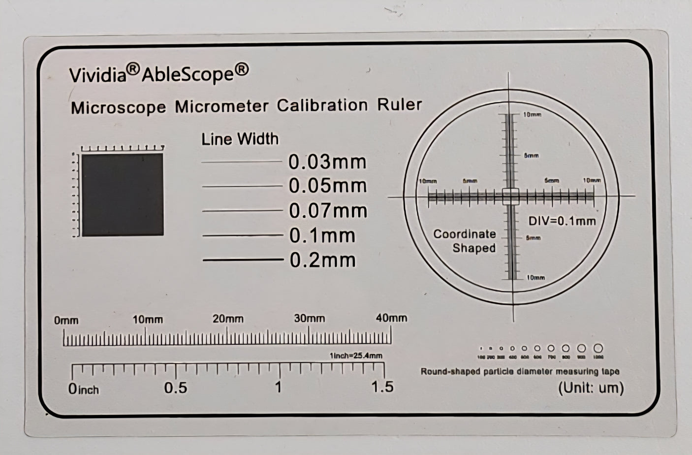 Microscope Micrometer Calibrator Ruler - Plastic