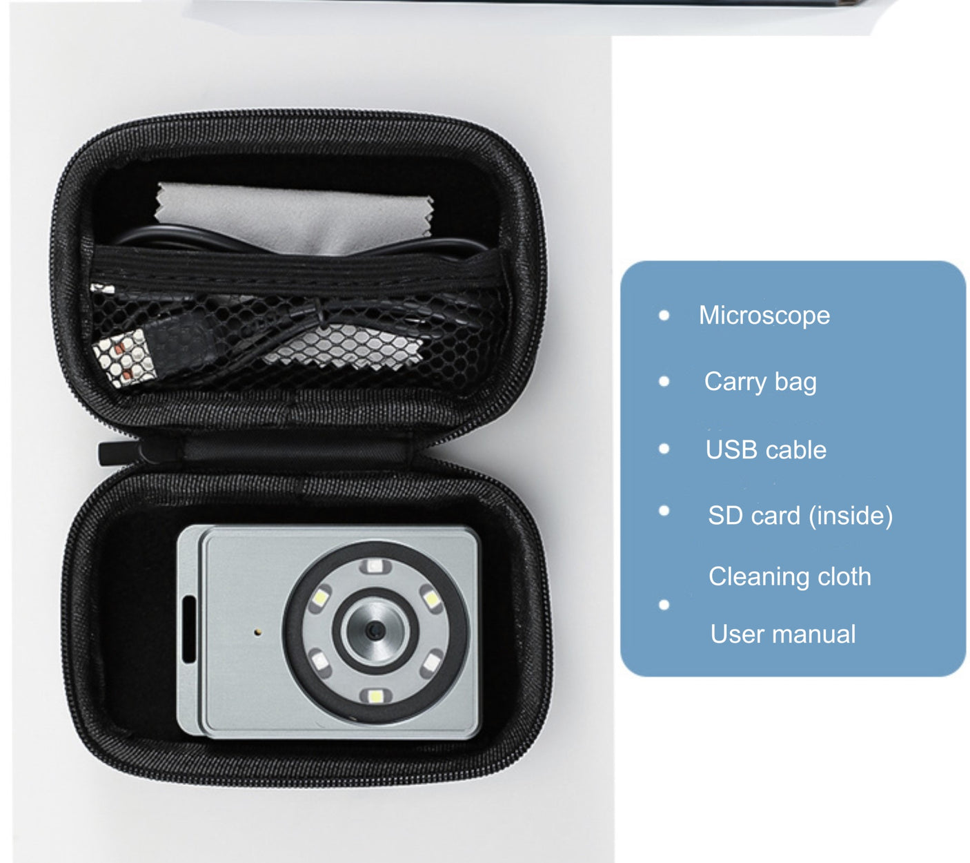 Vividia MM-240 Mini Metal Portable Pocket Microscope Magnifier 2.4" LCD Screen 7x 12x and 19x Magnification