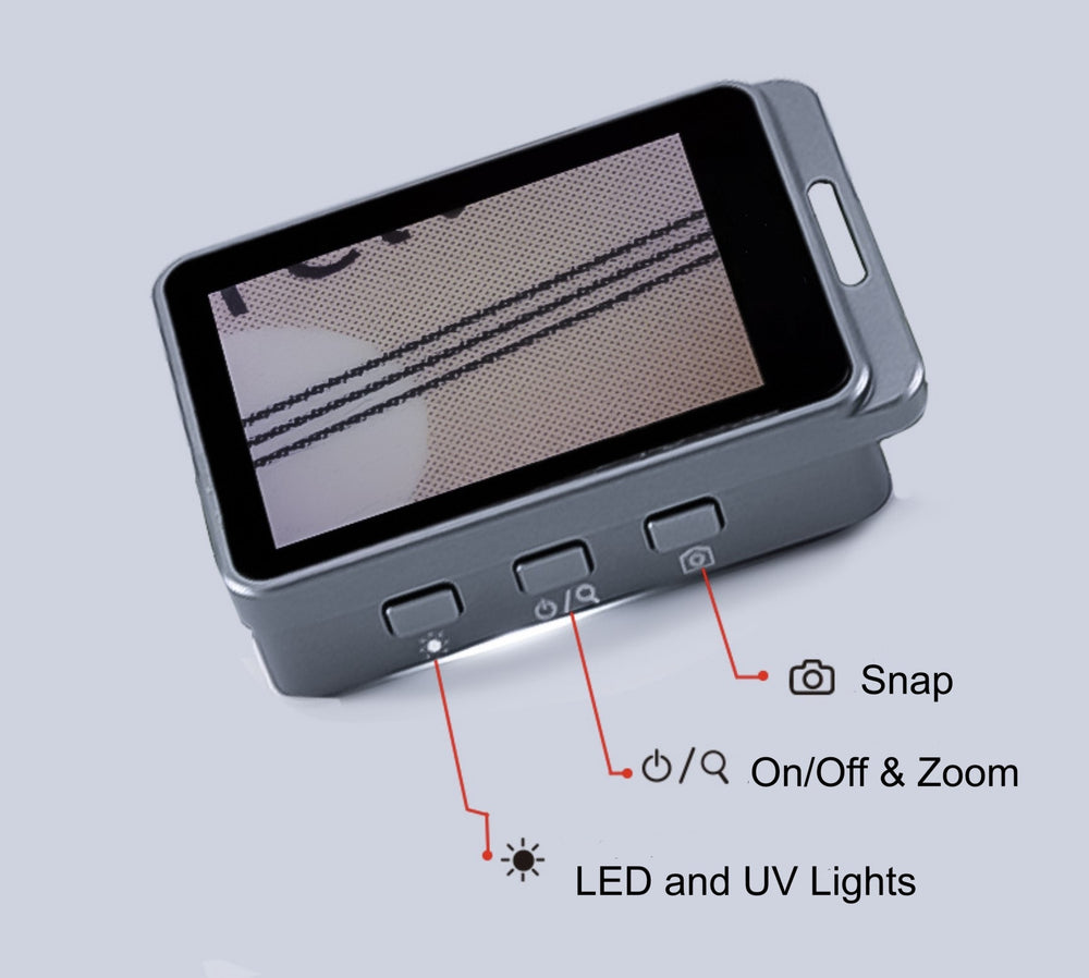 Vividia MM-240 Mini Metal Portable Pocket Microscope Magnifier 2.4" LCD Screen 7x 12x and 19x Magnification