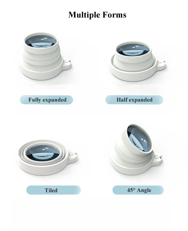 ViSee LM-7203 Handheld Portable Collapsible LED Lighted Magnifier 72mm Lens 3x Magnification