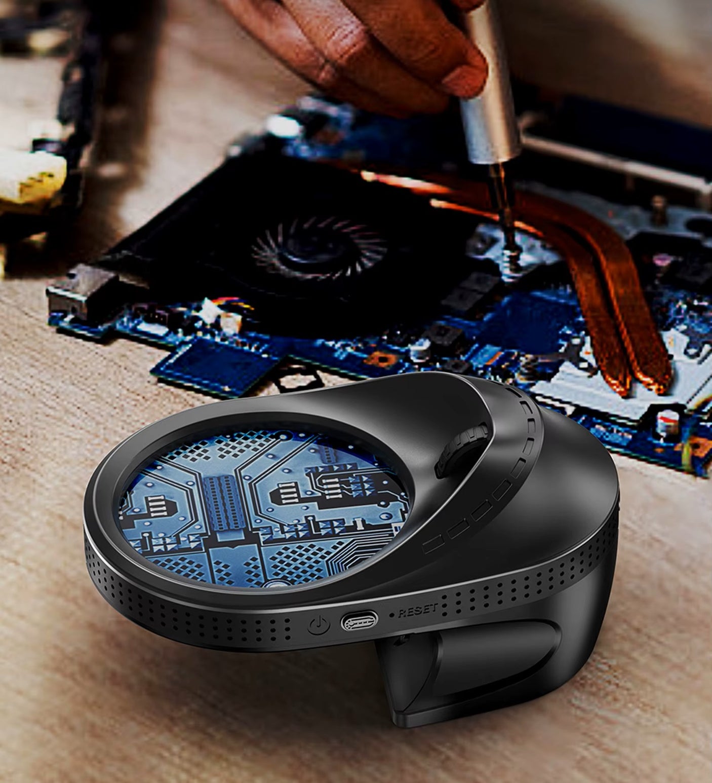 Vividia MM-280 Portable Digital Magnifier Microscope 2.8" Round Monitor Max. 20x Magnificaiton