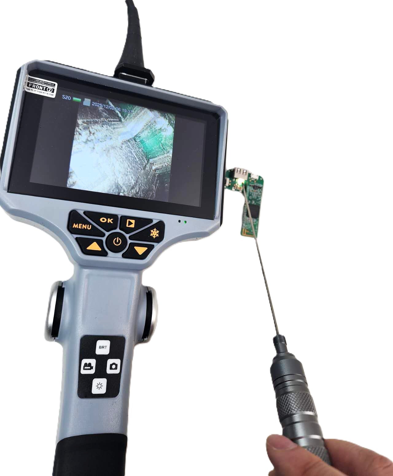 Vividia NP-R Series Rigid 0.95mm to 2.8mm Small Diameter Video Borescope 5" Monitor Optical Fiber Lighting