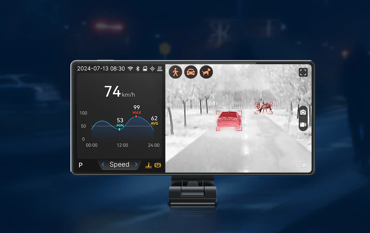 Thermal Master NV300 MAX, Detect Life, 328 Yards Anti-Collision Automotive Thermal Night Vision System Dashcam