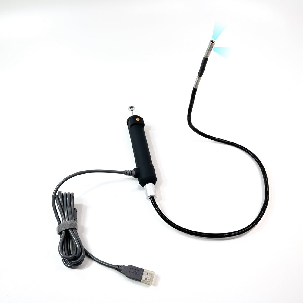 Vividia VA-D6560U USB Semi-Rigid Borescope Endoscope with Dual Camera and 180 Degree Articulating 6.5mm Diameter 60cm Long Probe and LED Lights