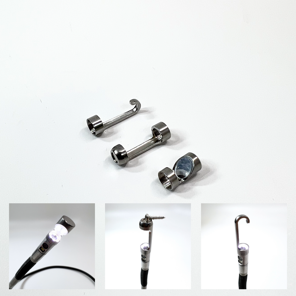 Vividia VA-D6560U USB Semi-Rigid Borescope Endoscope with Dual Camera and 180 Degree Articulating 6.5mm Diameter 60cm Long Probe and LED Lights