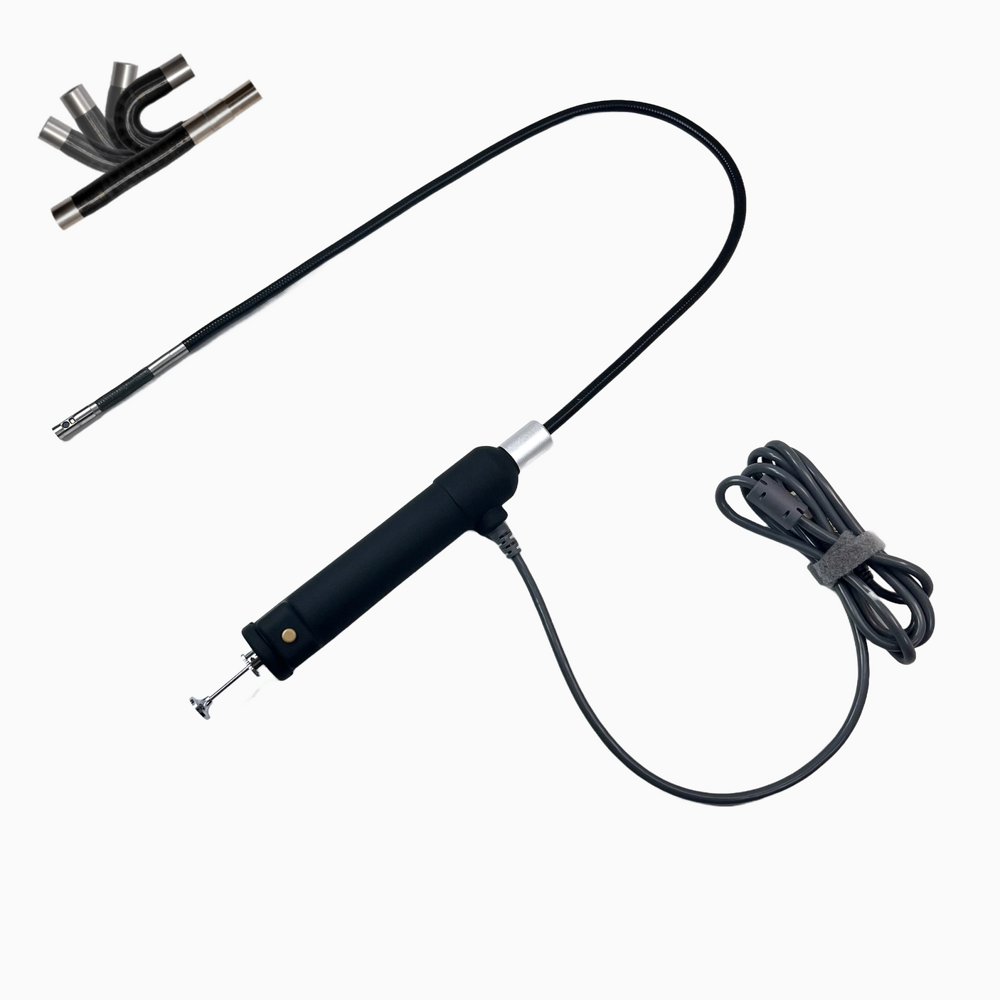 Vividia VA-D6560U USB Semi-Rigid Borescope Endoscope with Dual Camera and 180 Degree Articulating 6.5mm Diameter 60cm Long Probe and LED Lights