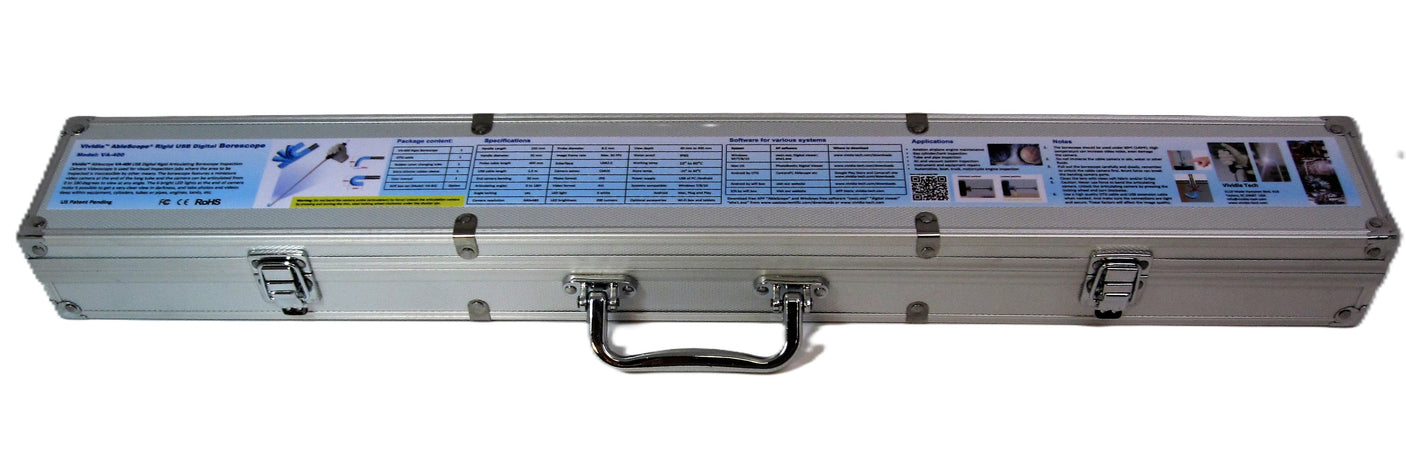 Aluminum Tool Box for Vividia VA-400 Rigid Articulating Borescope and UV-400 Articulating UV/White LED Borescope