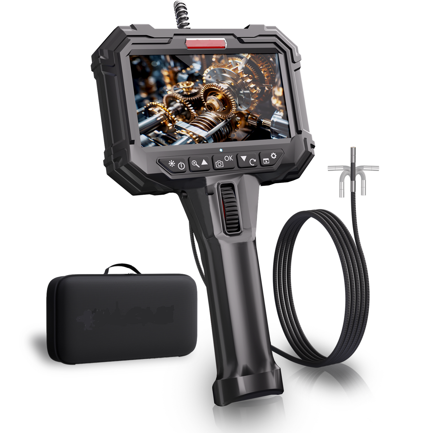 Vividia VA-5550A Two-Way Articulating Borescope 5.5mm/0.22in Slim Probe 5" Industrial Borescope Inspection Camera