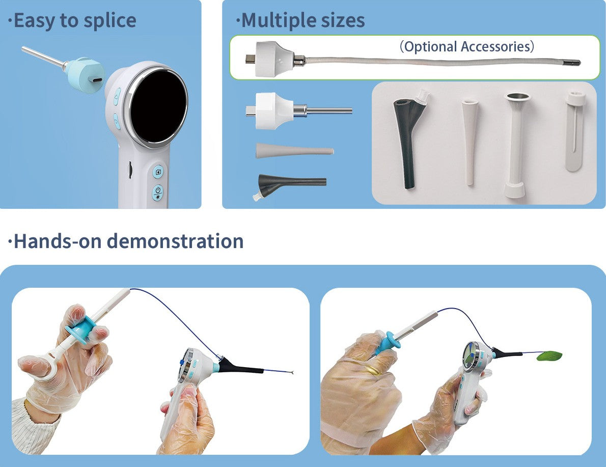 Vividia VO-102 LCD/USB/WiFi Wireless Handheld Veterinary HD Otoscope with 1.85" LCD Monitor USB Output WiFi Wireless for Android iOS Windows
