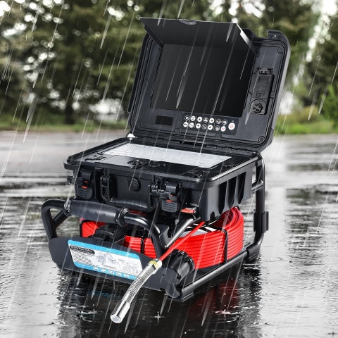 Vividia VS-759 Rainproof Drain Sewer Pipe Inspection Camera Systems with 40m/130ft Cable 10" Monitor