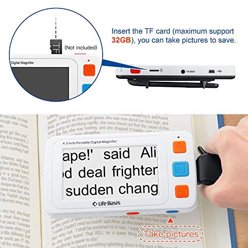 ViSee LVM-450 Portable Electronic Video Magnifier Reading Aide for Low Vision with 4.3 Inch Monitor and 10 Color Modes