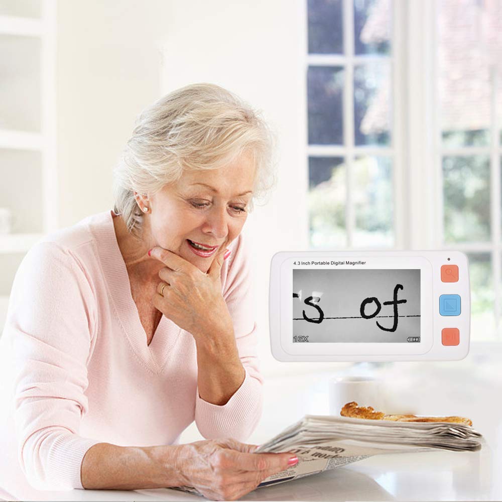 ViSee LVM-450 Portable Electronic Video Magnifier Reading Aide for Low Vision with 4.3 Inch Monitor and 10 Color Modes