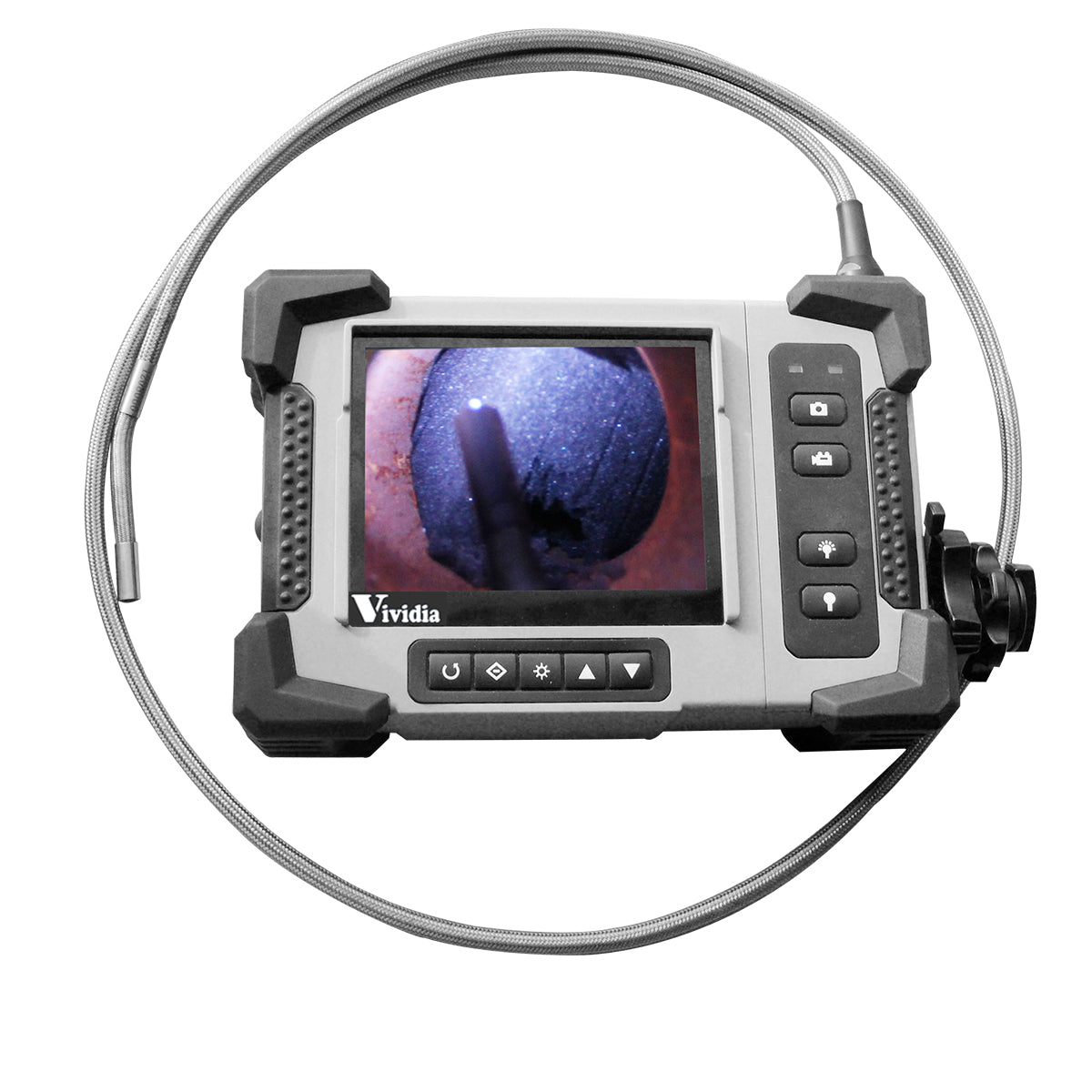 Vividia VA-D8800 Joystick-Controlled Articulating Videoscope Borescope with 8 Meter Long Tungsten Cable and 8mm Diameter Camera Probe
