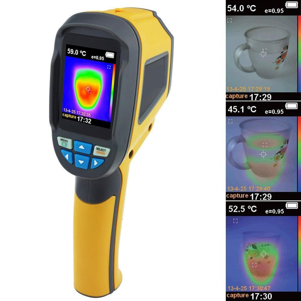 Vividia HT-02 Portable Handheld Infrared Thermal Imager Camera with 60x60 Thermal Resolution and Mini SD Storage and 2.4" LCD Display
