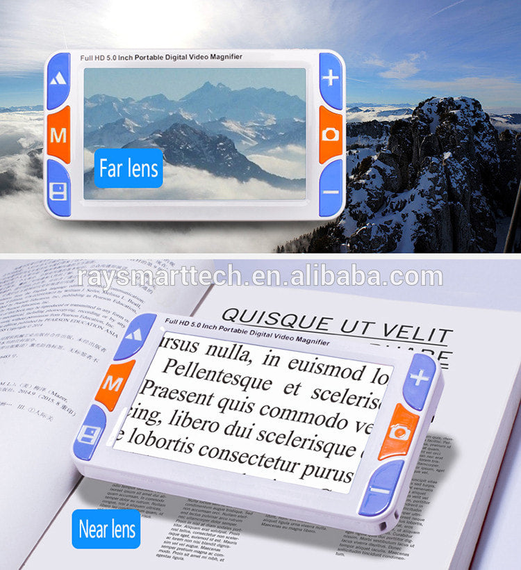 ViSee LVM-500-3MP Portable LCD Video Magnifier Reading Aide for Low Vision with 5 Inch Monitor and 26 Color Modes and 3MP sensors