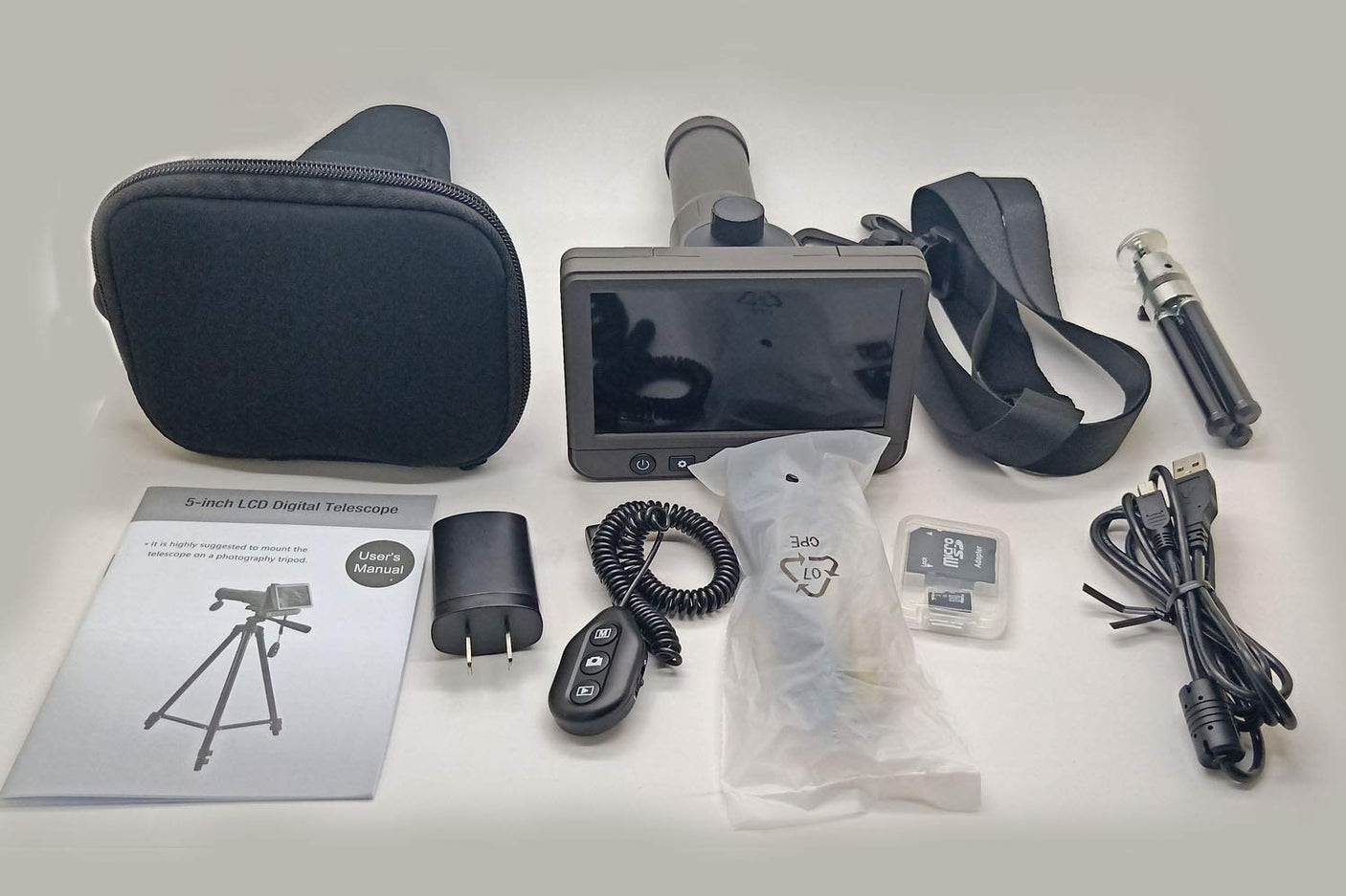 Vividia SS-550 Digital LCD Spotting Scope Telescope Camera 10-50x35mm with 5" Screen 1080P Video 14MP Picture Capture