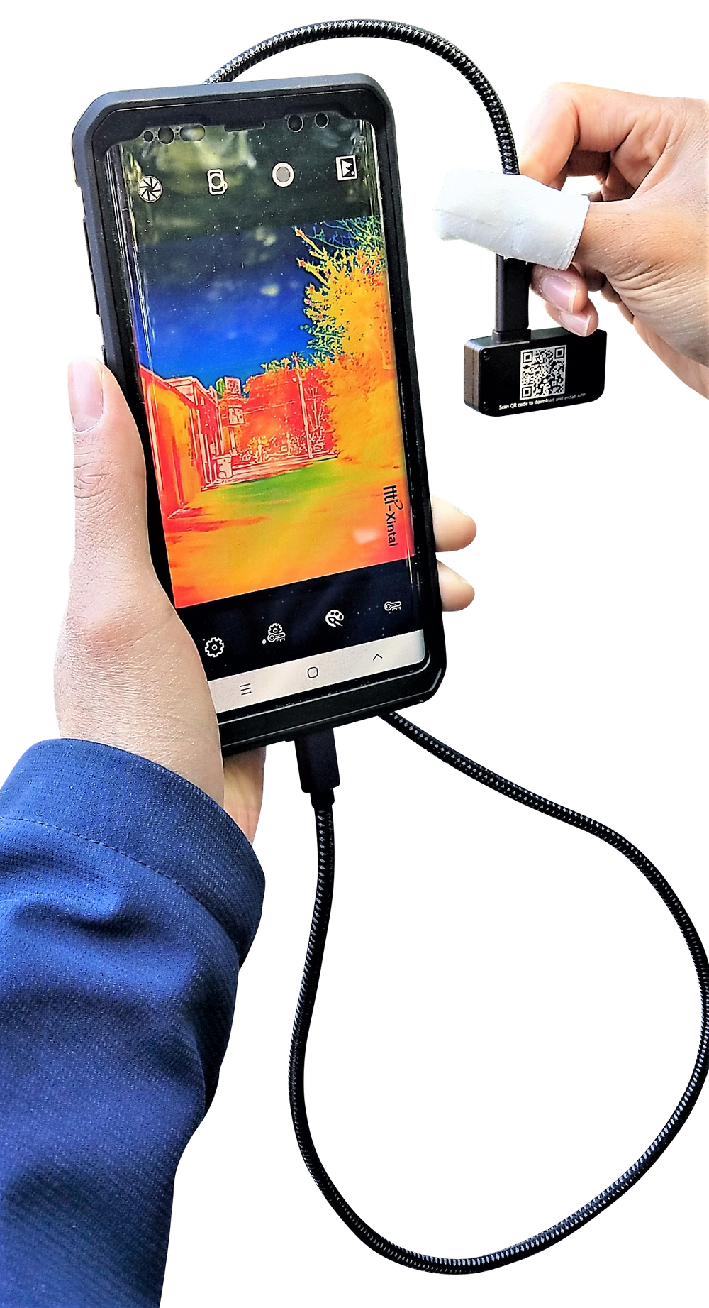 Vividia HTi HT-301 Manual Focus Thermal Imaging Camera for Android Phone and Tablet with IR Resolution 384x288