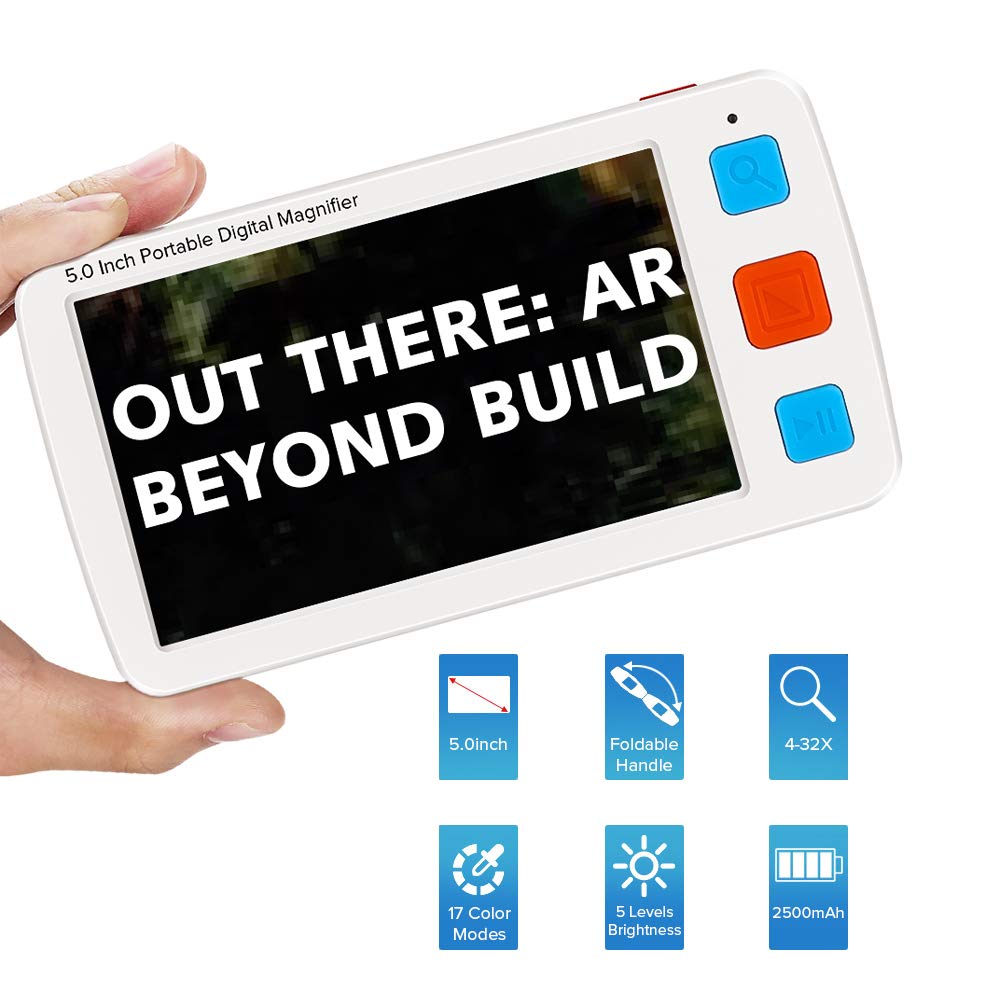 ViSee LVM-530 Portable Electronic Video Magnifier Reading Aide for Low Vision with 5.0 Inch Monitor and 17 Color Modes