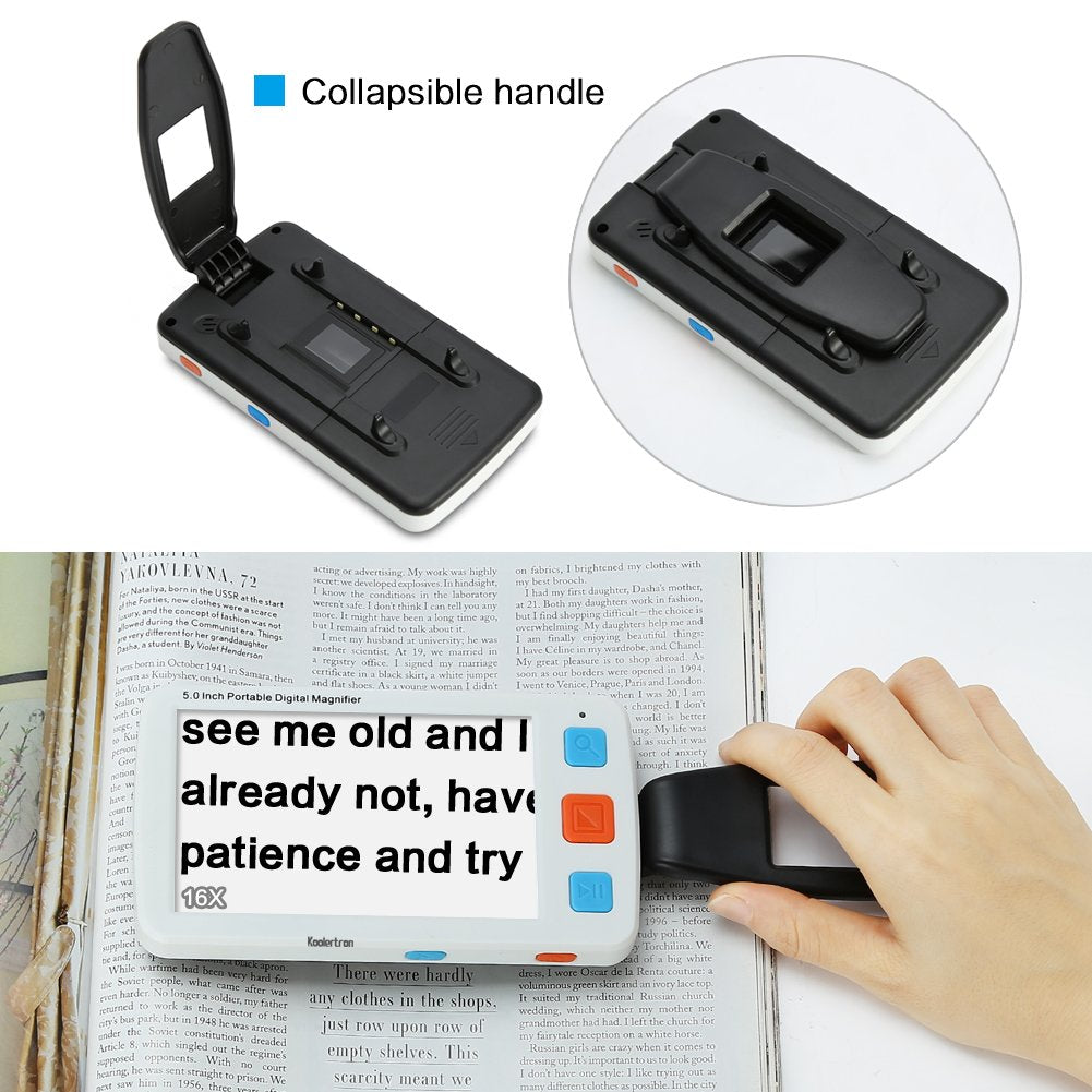 ViSee LVM-530 Portable Electronic Video Magnifier Reading Aide for Low Vision with 5.0 Inch Monitor and 17 Color Modes