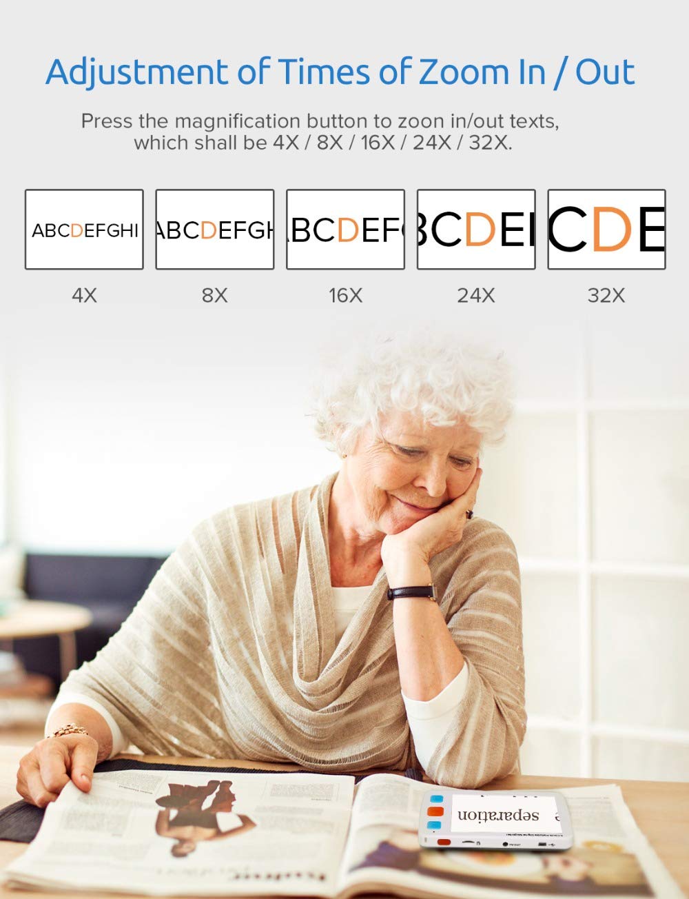 ViSee LVM-530 Portable Electronic Video Magnifier Reading Aide for Low Vision with 5.0 Inch Monitor and 17 Color Modes