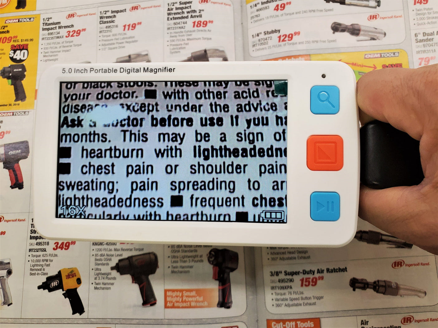 ViSee LVM-530 Portable Electronic Video Magnifier Reading Aide for Low Vision with 5.0 Inch Monitor and 17 Color Modes