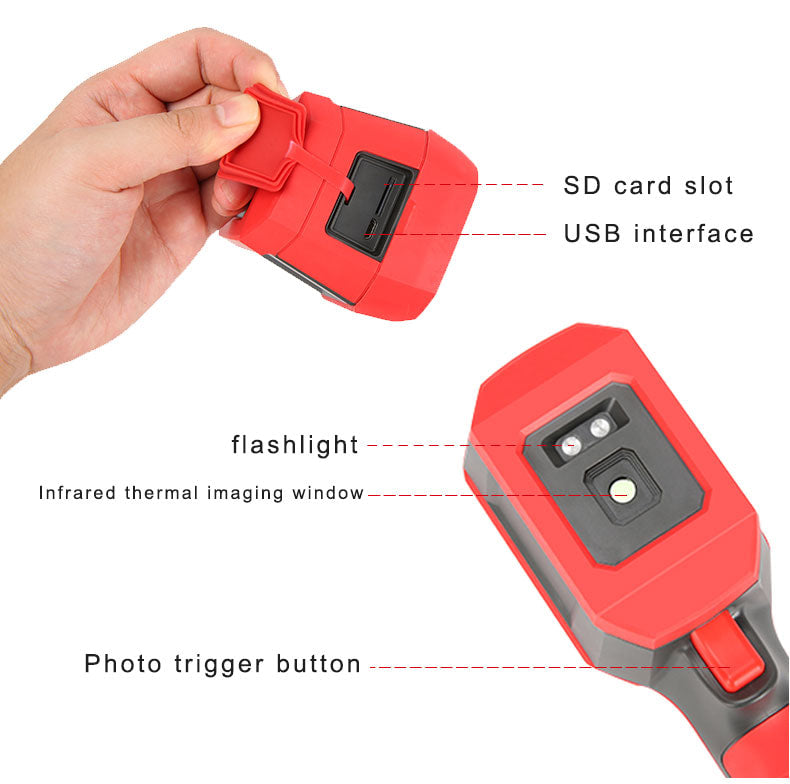 Vividia 220K Body Temperature Fever Detection Thermal Imaging Camera 30°C - 45°C (86°F - 113°F) with Resolution 200x150 and 2.8" LCD Screen and Real-Time PC Streaming and High Temperature Alarm