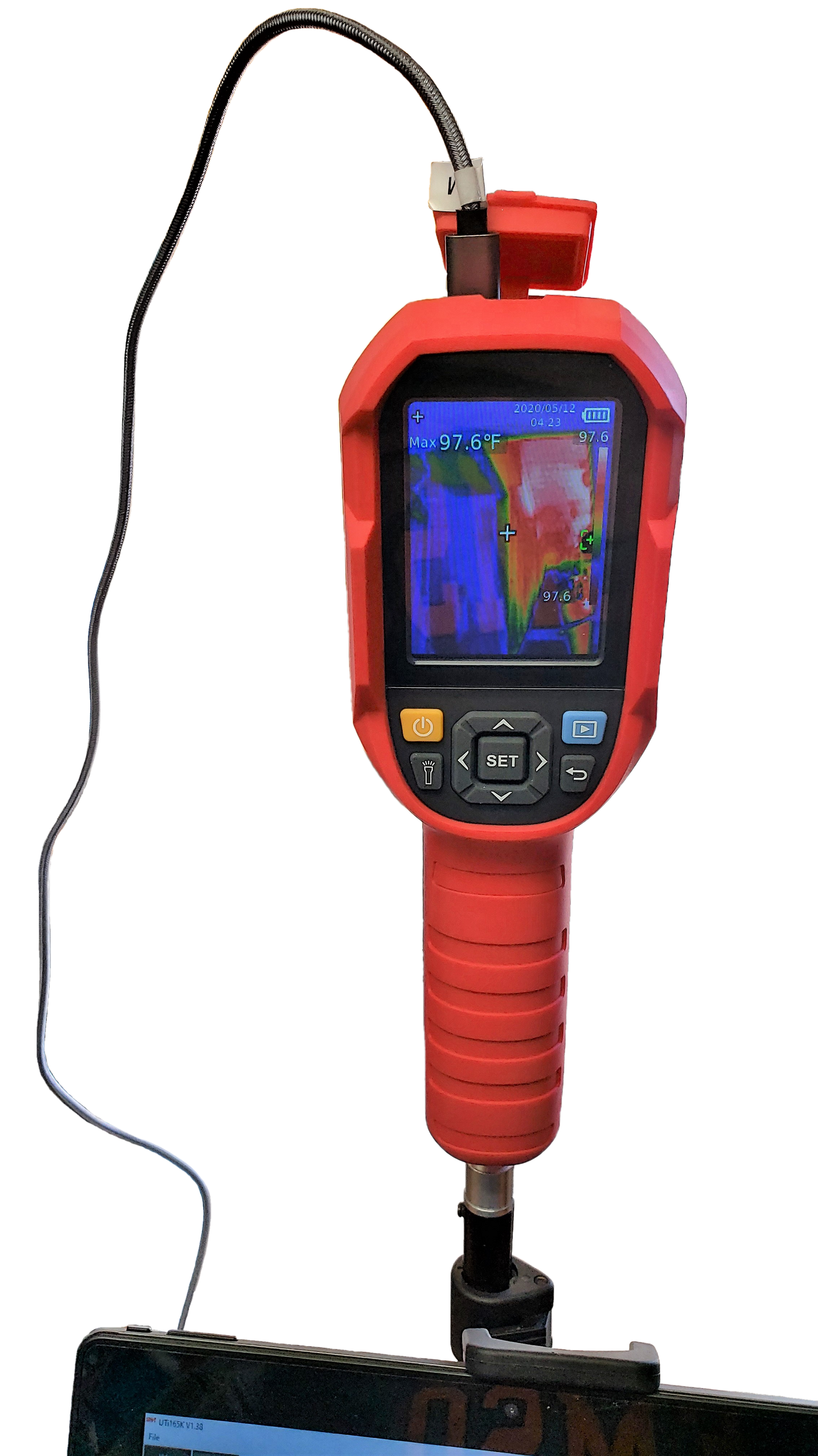 Vividia 220K Body Temperature Fever Detection Thermal Imaging Camera 30°C - 45°C (86°F - 113°F) with Resolution 200x150 and 2.8" LCD Screen and Real-Time PC Streaming and High Temperature Alarm