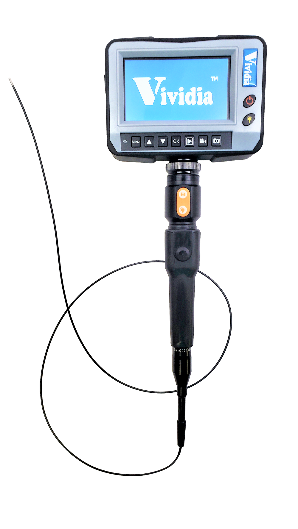 Vividia FC-2011 Flexible 2mm Diameter 1.1 Meter Long Borescope Endoscope Videoscope Inspection Camera with 4.5" LCD Monitor