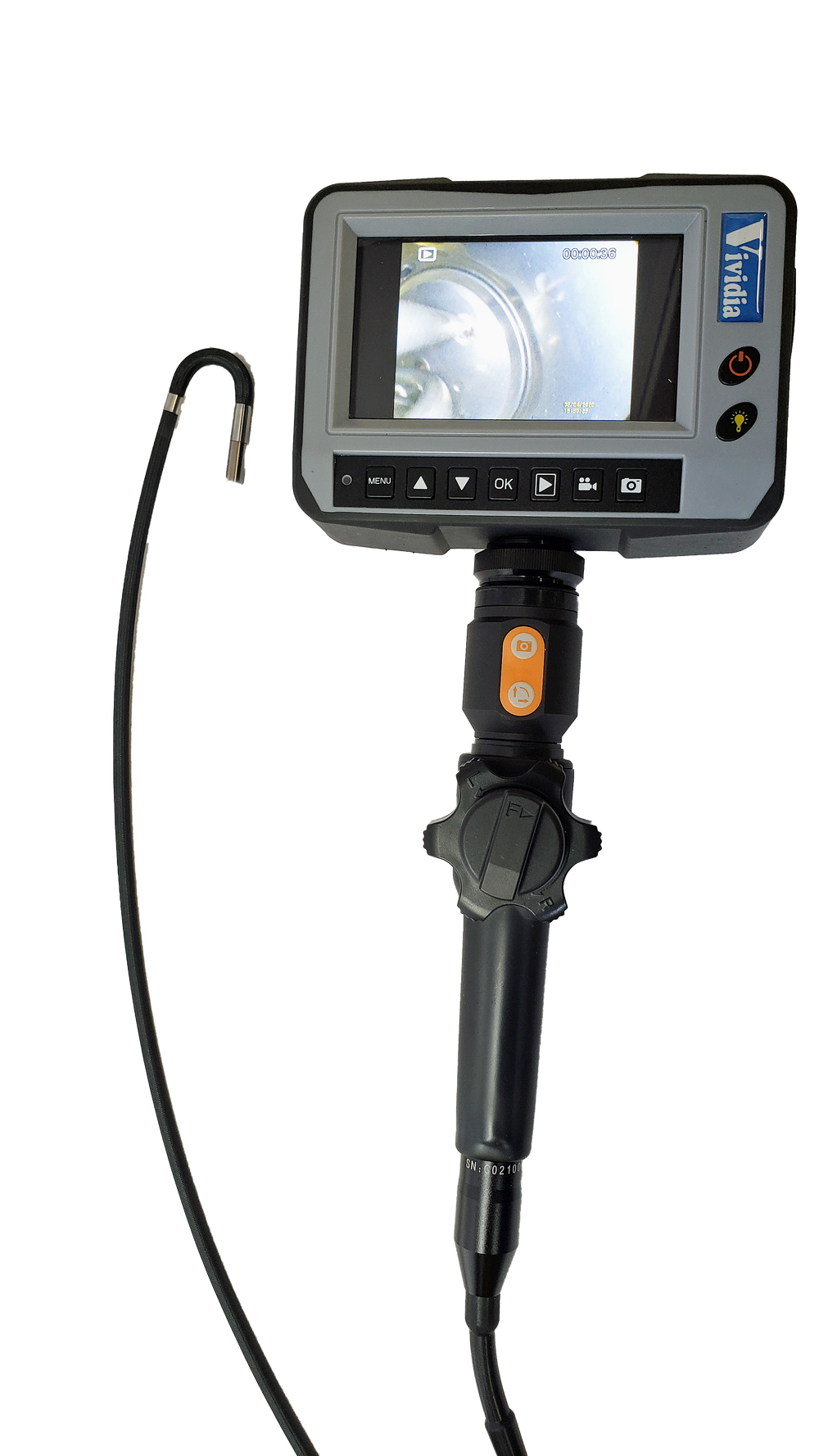 Vividia BD-2-6015 6mm Flexible 2-Way Articulating Dual Camera Monitor Borescope