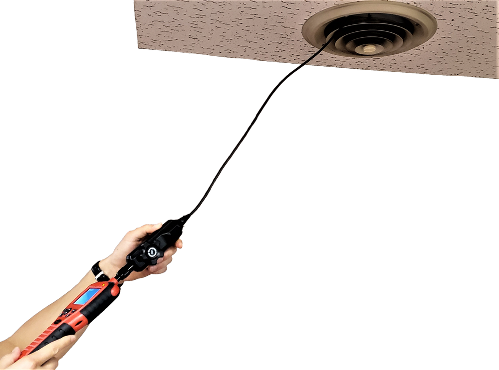 Vividia VA-150G Two-Way Articulating Borescope Videoscope Inspection Camera with 6.0mm Diameter 80cm Long Probe and 2.7" LCD Monitor 640x480 Resolution Gray Colored Monitor