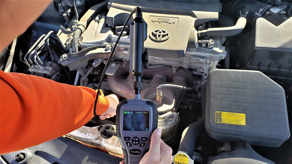 Vividia VA-150G Two-Way Articulating Borescope Videoscope Inspection Camera with 6.0mm Diameter 80cm Long Probe and 2.7" LCD Monitor 640x480 Resolution Gray Colored Monitor