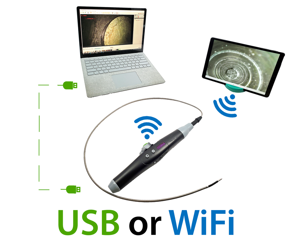 Vividia W2240 WiFi/USB Wireless USB 2-Way Articulation 4.0mm 0.157" Diameter  Borescope Videoscope Inspection Camera for Windows iPhone iPad Android MacBook Chromebook PC