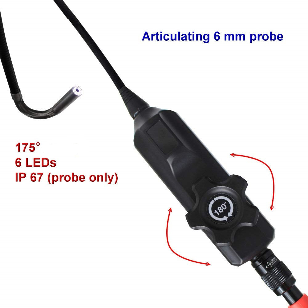 Replaceable Probe Camera for Vividia VA-150 Two-Way Articulating Borescope Videoscope Inspection Camera with 6.0mm Diameter 80cm Long Probe 640x480 Resolution