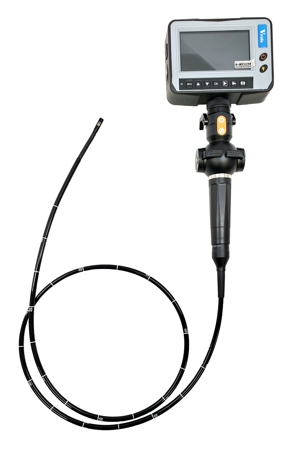 Vividia VE-4-D6915 Portable Veterinary Flexible 4-Way Articulating Video Endoscope Videoscope Borescope Inspection Camera with Replaceable Dual-Camera  6.9mm x 1.5m Long Polyethylene Probe