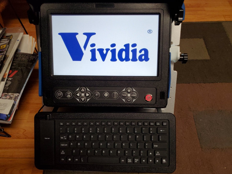 Vividia VS-82330 All-in-One HD Compact Pipe Sewer Drain Tube Video Inspection Camera with 10.1" Portable Screen 6.3mm Diameter 30m Long Push-Rod Cable and 23mm (0.91") Diameter 720P Camera Self-Leveling 512Hz Sonde Meter Counter
