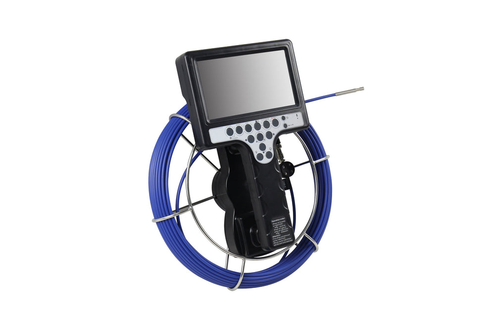 Vividia VS-10730 All-in-One Pipe Sewer Drain Tube Video Inspection Camera with 7" Portable Screen mm Diameter 30m Long Push-Rod Cable and 7mm Diameter Camera