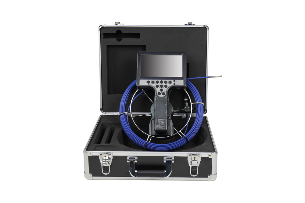 Vividia VS-10730 All-in-One Pipe Sewer Drain Tube Video Inspection Camera with 7" Portable Screen mm Diameter 30m Long Push-Rod Cable and 7mm Diameter Camera