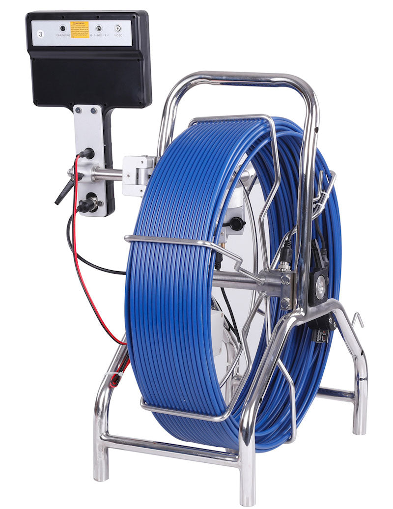 Vividia VS-34080 All-in-One Pipe Sewer Drain Tube Video Inspection Camera with 7" Portable Screen mm Diameter 262ft (80m) Long Push-Rod Cable and 40mm Diameter Self-Leveling Camera With Built-In 512Hz Transmitter